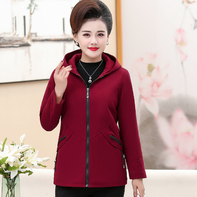 

2021 Mom's Coat Plus Veet Thick New Autumn Winter Middle-aged Elderly Women Hooded Sweatshirt Female Fleece Jacket 5xl A56 Alj9, Purple 1