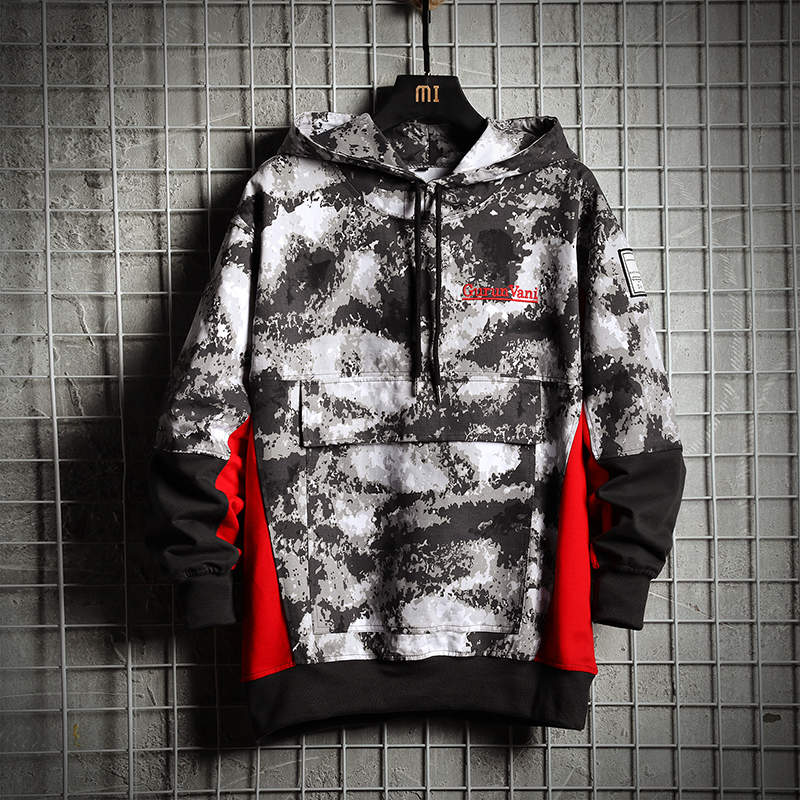 

Mens Hooded Jacket Men 2020 Camouflage Patchwork Windbreakers Korean Hip Hop Japanese Streetwear Harajuku Jackets, Khaki jacket men