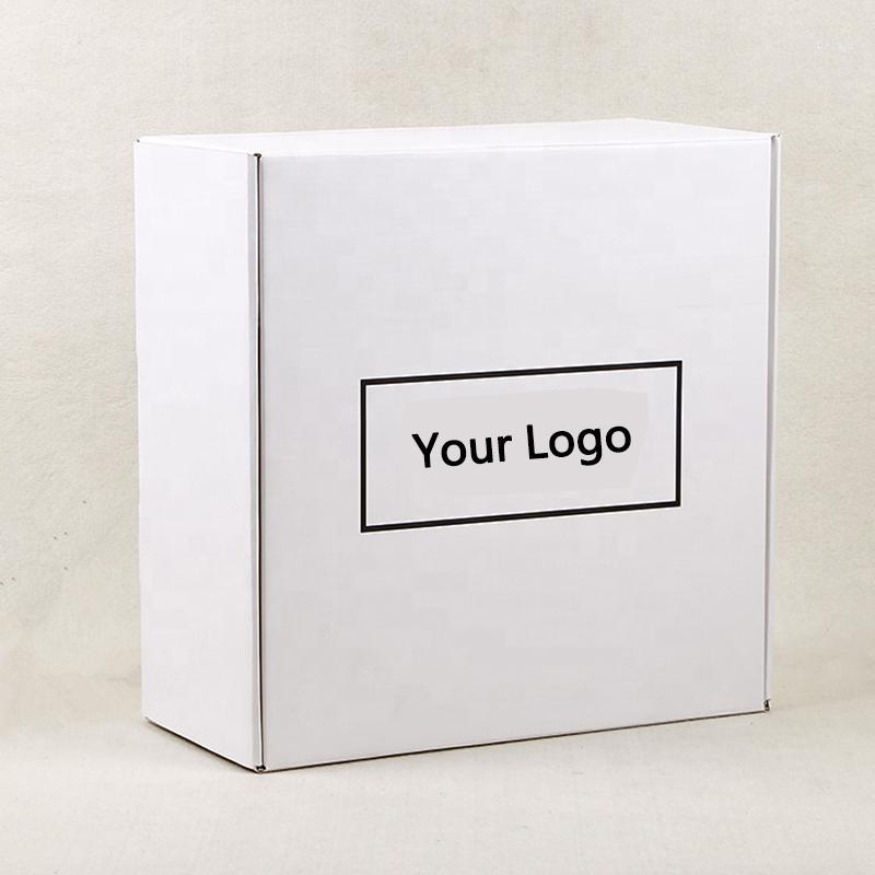 

200PCS/lot Custom E-Commerce Packaging Box Corrugated White mailer box, gold ink on the inside lid, free shipping1