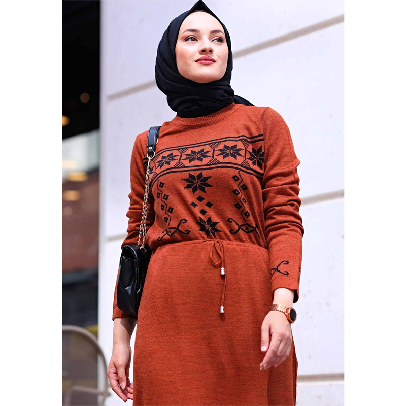 

Ethnic Pattern Woman Dress.2020 Fashion.100% Tricot Fabric Muslim Fashion Dresses, Autmn, Winter, .Best Quality hijab clothing, Black;gray