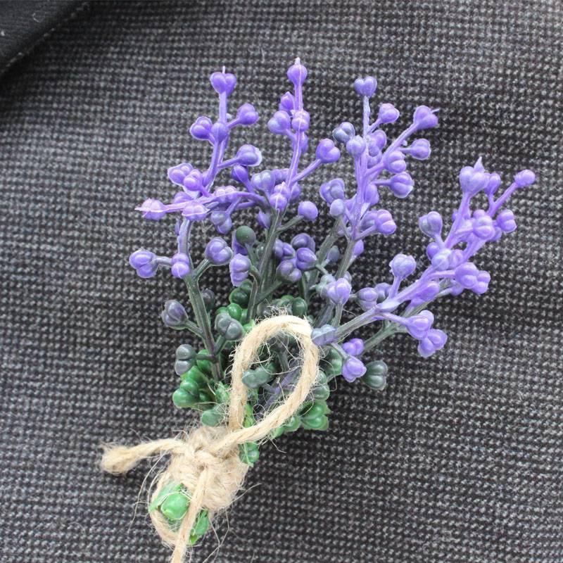 

wedding boutonniere purple Ivory groom groomsman pin brooch rose corsage suit decor Calla flower accessories, White