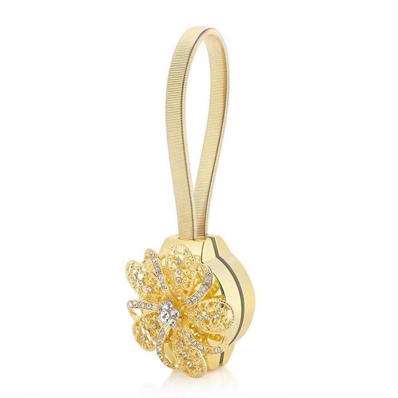 

Magnetic Curtain Clips Retractable Magnetic Flower Curtain Clip Tie Buckle Belt Tie Belt Accessories Home Decor, Bronze