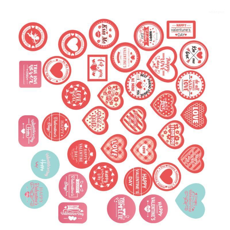 

20 Sheets Valentine's Day Wrapping Stickers Heart-shaped Gift Decorative Stickers Valentine's Day Themed Self-adhesive1