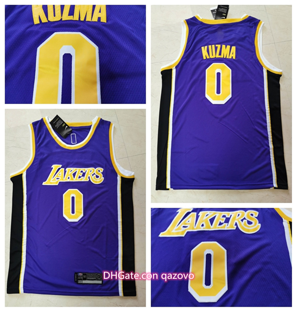 

NBA Los Angeles Lakers 0 Kyle Kuzma Retro Purple Jersey, Black