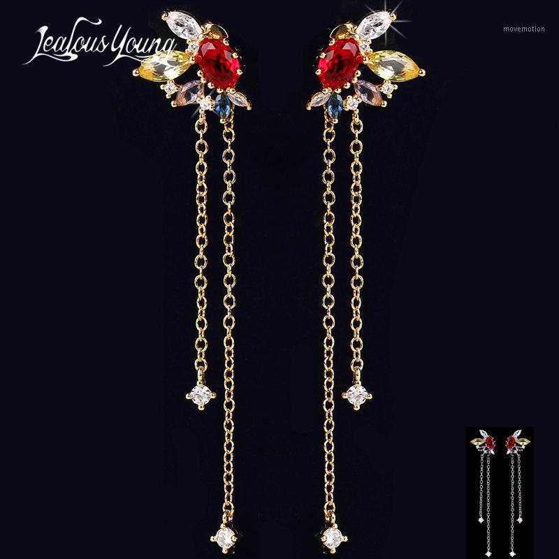 

Exquisite Wedding Design Tassel Earrings Ear Line Long Dangle Drop Earrings Jewelry Cubic Zironia Brincos for Women1