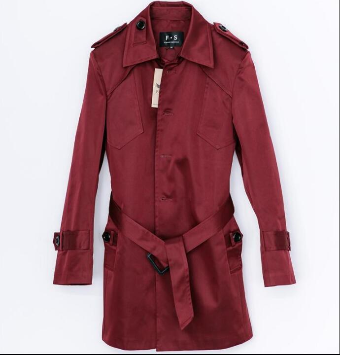 

Mens trench coats wine red man single-breasted coat men clothes slim overcoat long sleeve spring autumn big size  - 9XL, Beige