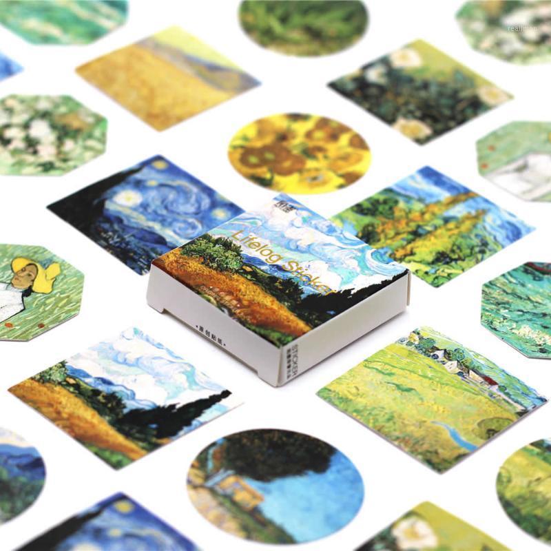 

2020 New Shine Meeting Van Gogh Notebook Stickers Cartoon Cute Fashion Theme Journal Stickers School Office Pads Stationery1
