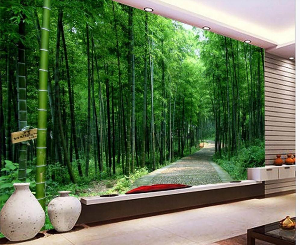 

beautiful scenery wallpapers bamboo forest wallpapers background wall 3d customized wallpaper, Green
