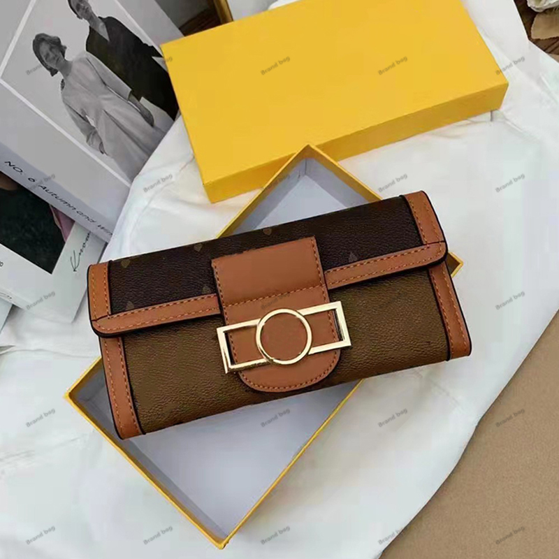 

Fashion Wallet Clutch Bag Luxury Designer Handbags Card Holder Leather High Quality Letter Flower Print Women Girl Purse Wallets with Box