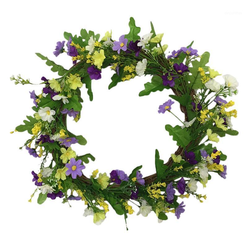 

1PC Simulated Wildflower Daisy Garland Door Head Pendant for Home (Colorful)1, Color 2