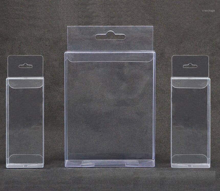 

10pcs 24 Sizes Transparent Display Gift Box Large PVC Candy Packaging Box With Hook Wedding Party Favor Plastic1