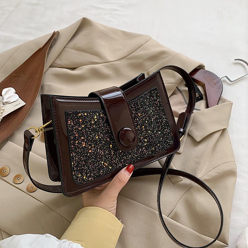 

Fashion Bling Bling Crossbody Bag for Women Shoulder Bags Messenger Bag Patchwork Purse Female Elegant Ladies Handbag Pocket, Black