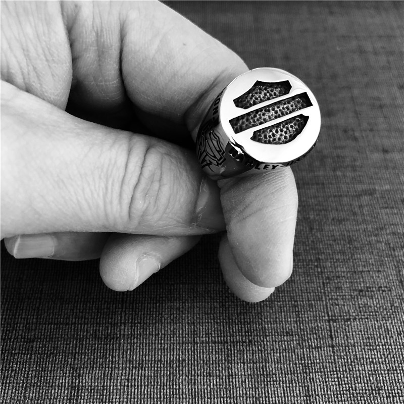 

5PCS/lot Size 7-13 Biker Polish Shiled Ring 316L Stainless Steel Fashion jewelry Motorcycles Men Boys Biker Style Solid Ring