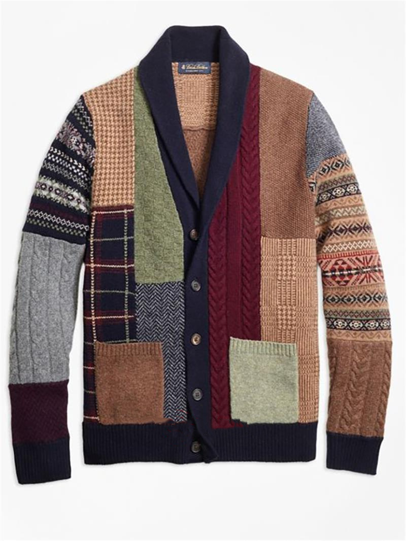 

Autumn Men Hooded Wool Cardigan Sweater Jumper Winter Fashion Patchwork Knit Outwear Coat With Pocket 201201, Clear