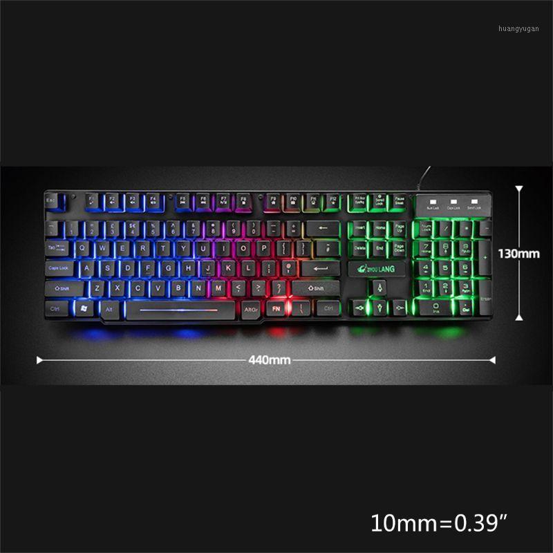 

1Set T11 Mechanical Keyboard Rainbow Backlight Keypad Mouse for PC Laptop Gaming1