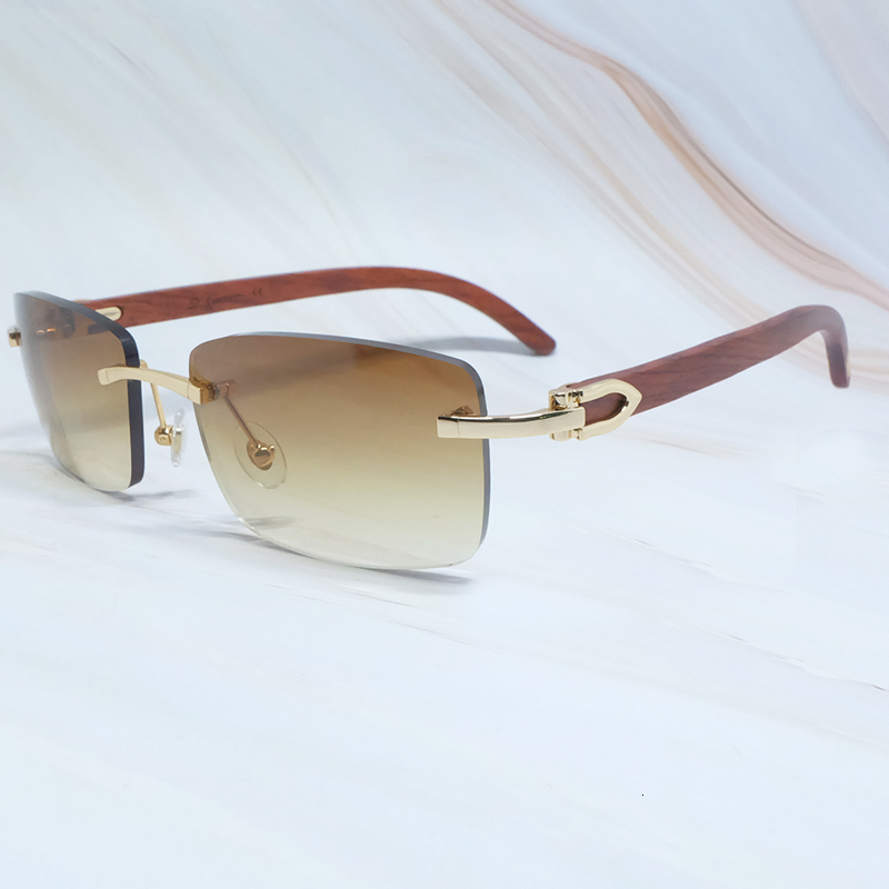 

New Sunglasses 2021 Mens Rimless Wooden Carter`s Fashion Summer Shades Color Craved Wood Luxury Sunglass for Women Gafas De Sol Oqxw
