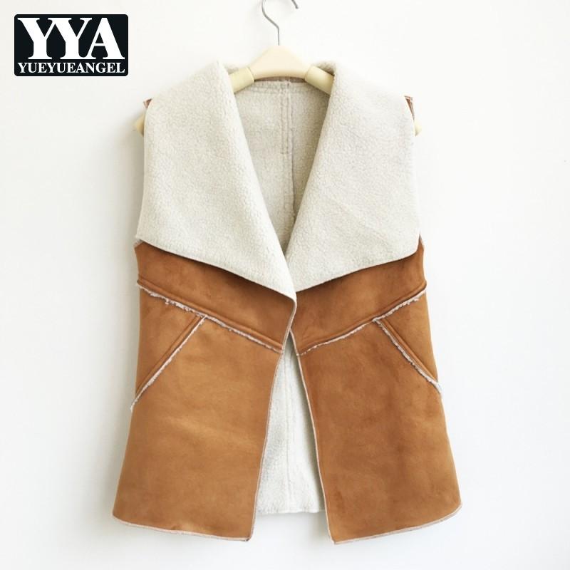 

Woman Sleeveless Jacket Fashion Lapel Collar Splice Vest Outerwear Streetwear Slim Fit Female Vest Jacket Plus Size -3XL Colors