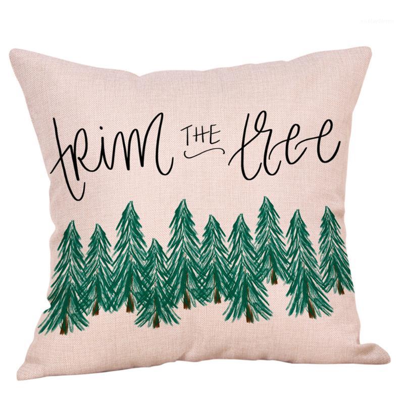 

Happy Christmas Pillowcases Cute Festival Pillowcase Linen Car Sofa Cushion Cover 45x45 cm Home Decorative Decor Pillow Cover1