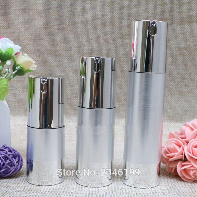 

15ML 44Pcs/Lot High-Grade Brushed Silver Vacuum Flask Cosmetics Bottle Emulsion Packing Bottle