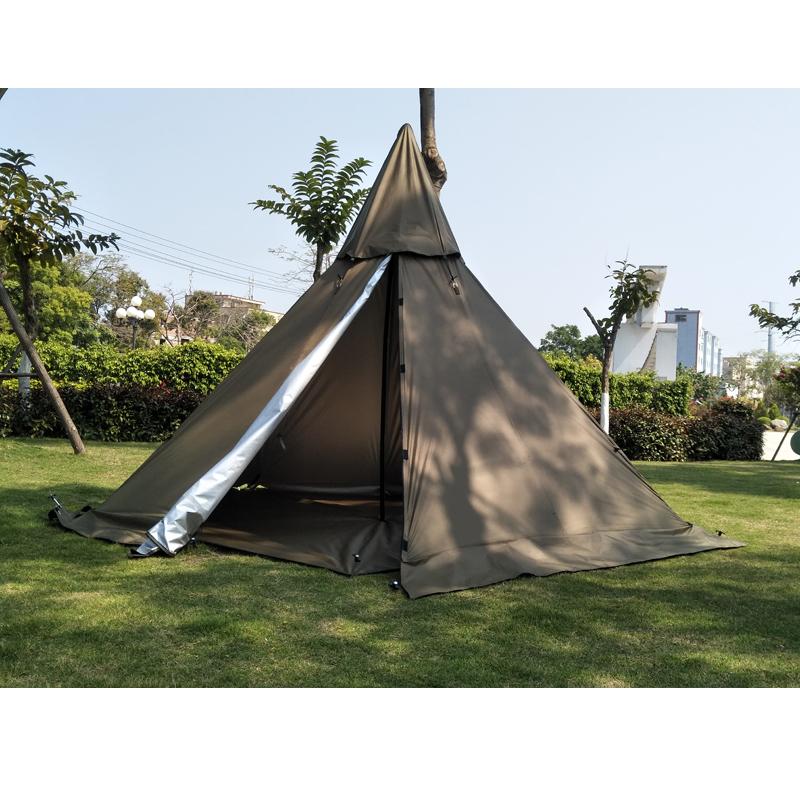 

A5 Pyramid tent with a chimney hole/A tower smoke window tent Park survival Field survival outdoor