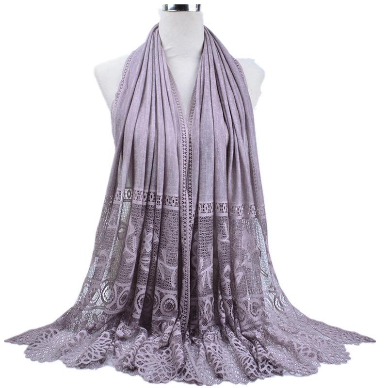 

2021 New Fashion Lace Hollow Print Scarves Shawls Wrap Floral Lace Print Scarf Hijab Muffler 12 Color Wholesale Free Shipping