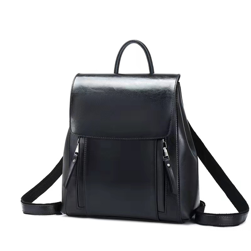 

HBP New Style High Quality Real Leather Women Backpacks Girl School Bags Casual Travel Shoulder Bags Rucksack women Backpack, Black