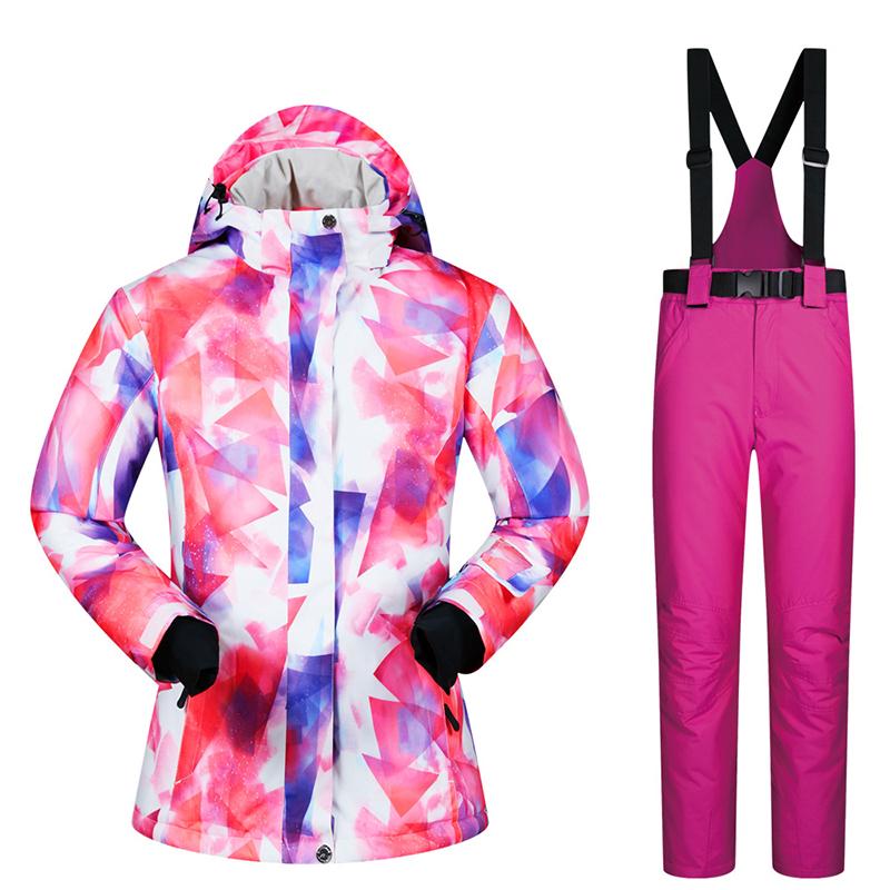 

New Thick Warm Ski Suit Women' Outdoor Ski Clothing Windproof Waterproof Snowboard Suit Snow Sports Winter Female Jacket, A4