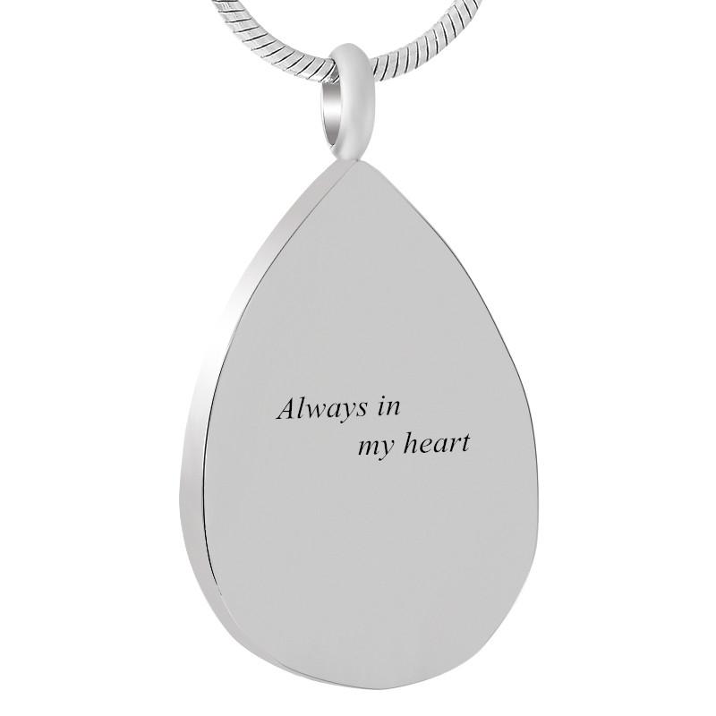 

IJD9433 Stainless Steel Teardrop Shape Cremation Blank Keepsake Pendant for Ashes Urn Souvenir Necklace Jewelry