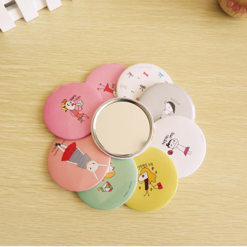 

2021 Lady Girl Cute Mini Makeup Cosmetic Portable Pocket Mirror Random Color