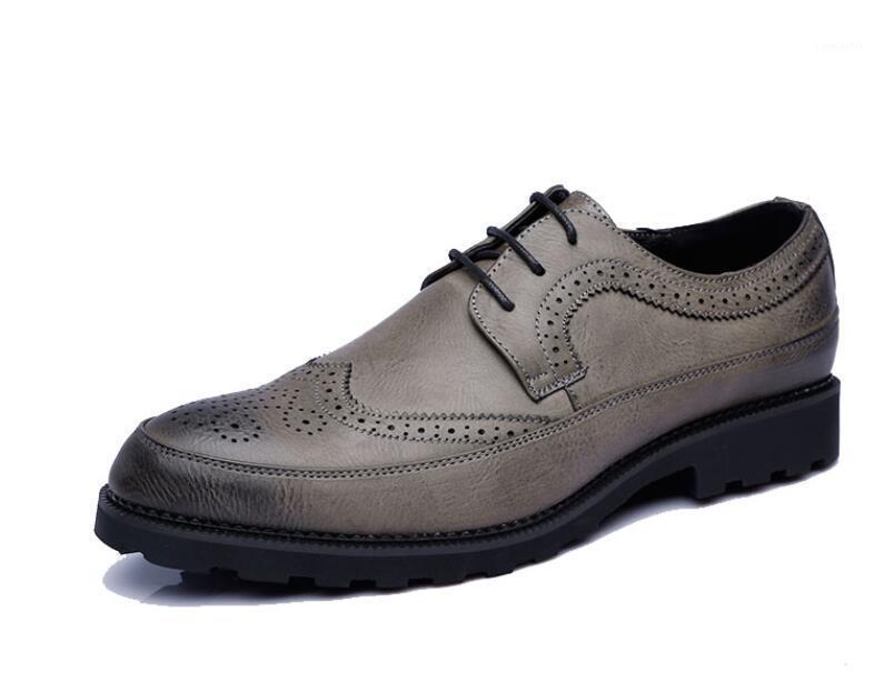 

Italy Men Leather Shoes Brogue Men Shoes Casual British Style Oxfords Fashion Brand Dress For Oxfords1, Black