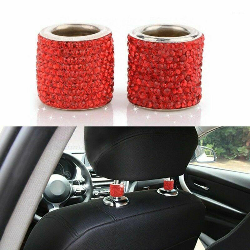 

2Pcs Car Seat Crystal Headrest Decor Ring Collars Girls Rhinestone Diamond For Women Rhinestone Car Interior Accessories1