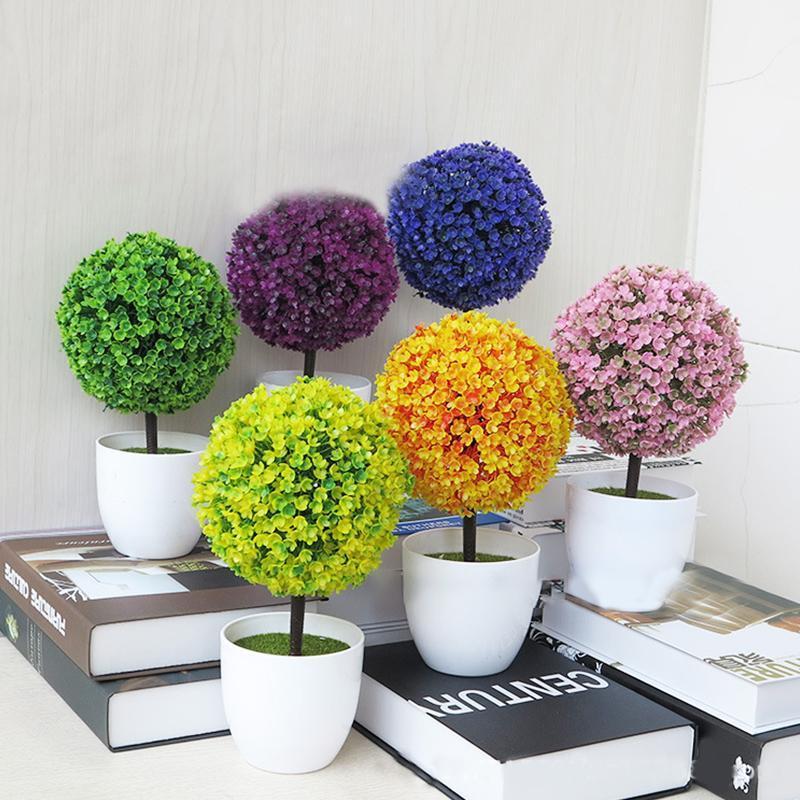 

Sakura Snowball Artificial Plants Grass Ball Bonsai Artificial Tree Home Decoration Flower Decoration Creative Green Plant Ball1