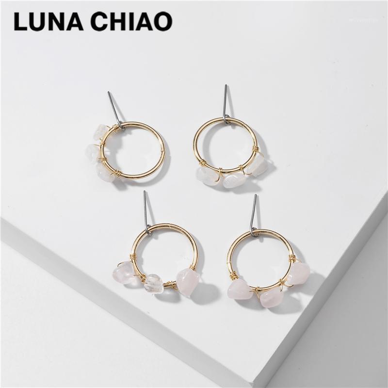 

CHIAO Fashion Jewelry Natural Stone Wraped Circle Dangle Drop Earrings for Women1
