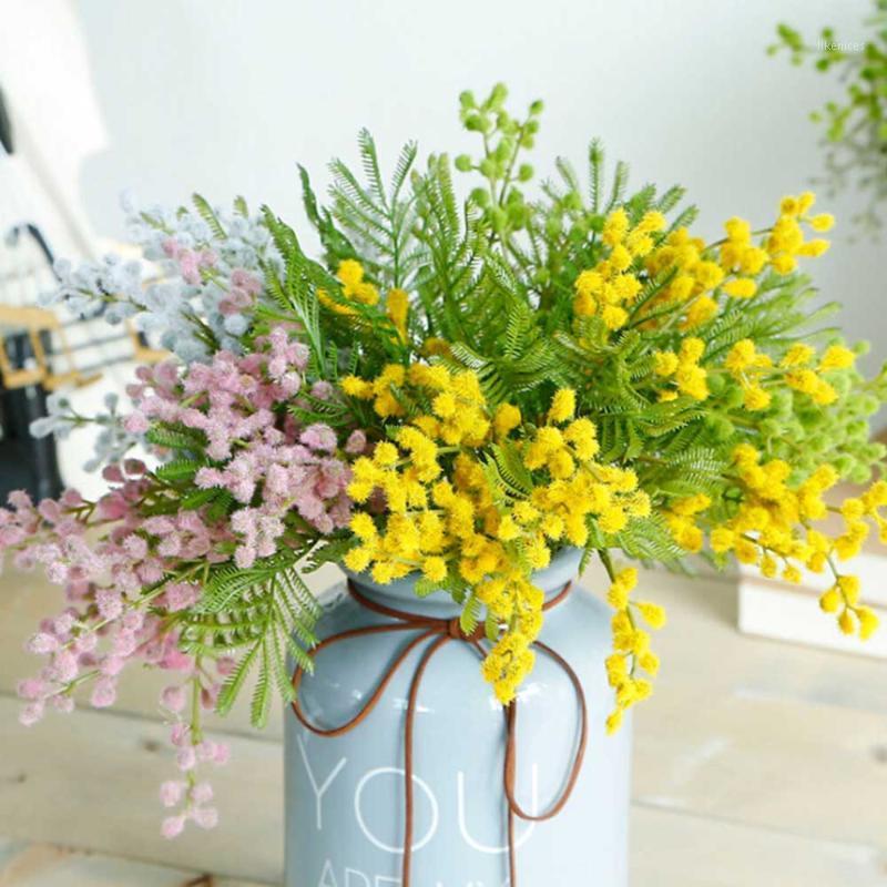 

40cm Silk Artificial Flowers Real Touch Fake Flower Bouquets Wedding Party DIY Supply for Home Garden Decoration Floral1, Green