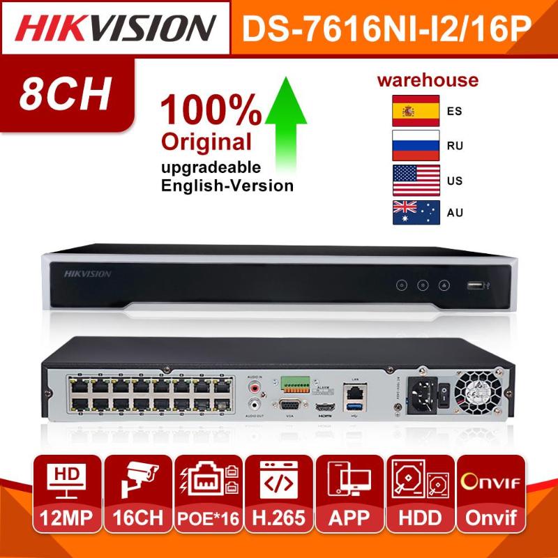 

Original Hikvision NVR Network Video Recorder DS-7616NI-I2/16P 16CH 16 Channel 16 POE NVR 12MP Cameras 4K resolution ports