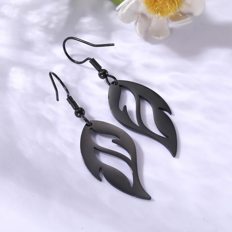

My shape Filigree Hollow 316L Stainless Steel Drop Earring Pendant Jewelry Silvery Golden Black Gift For Women Girls