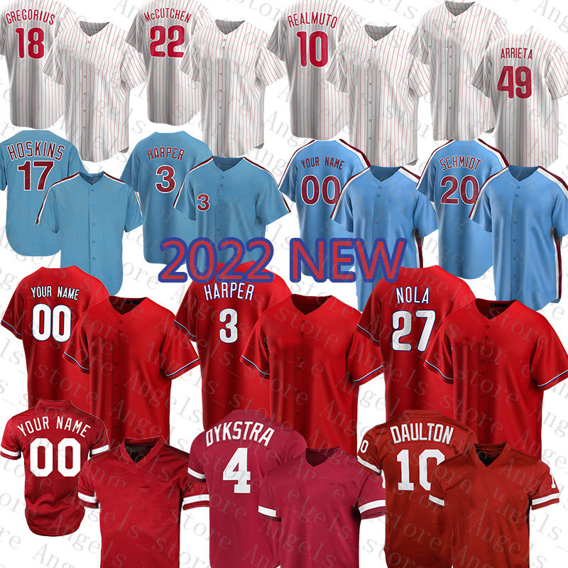 

Custom Baseball Jersey 10 JT Realmuto Bryce Mens 3 Harper 20 Mike Schmidt Women 7 Maikel Franco 32 Steve Carlton Thome, Custom(feichengren