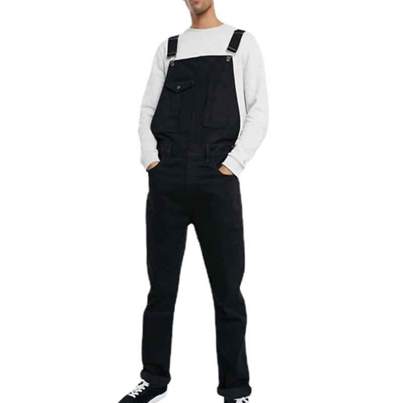 

Denim Overalls Multiple Pockets and Straps Men Casual Suspender Pants Jumpsuits Street Wear Mens Overalls, Blue