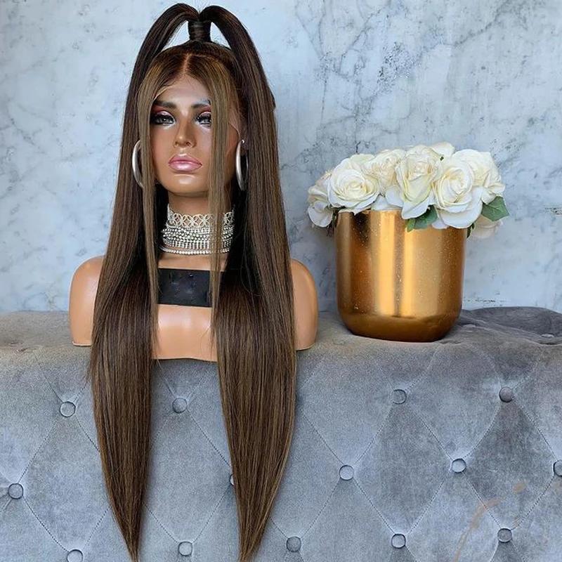 

Highlight Blonde 360 Lace Frontal Wigs With Baby Hair Preplucked Glueless Silk Top Full Lace Human Hair Wig Headband Wigs, U part wig