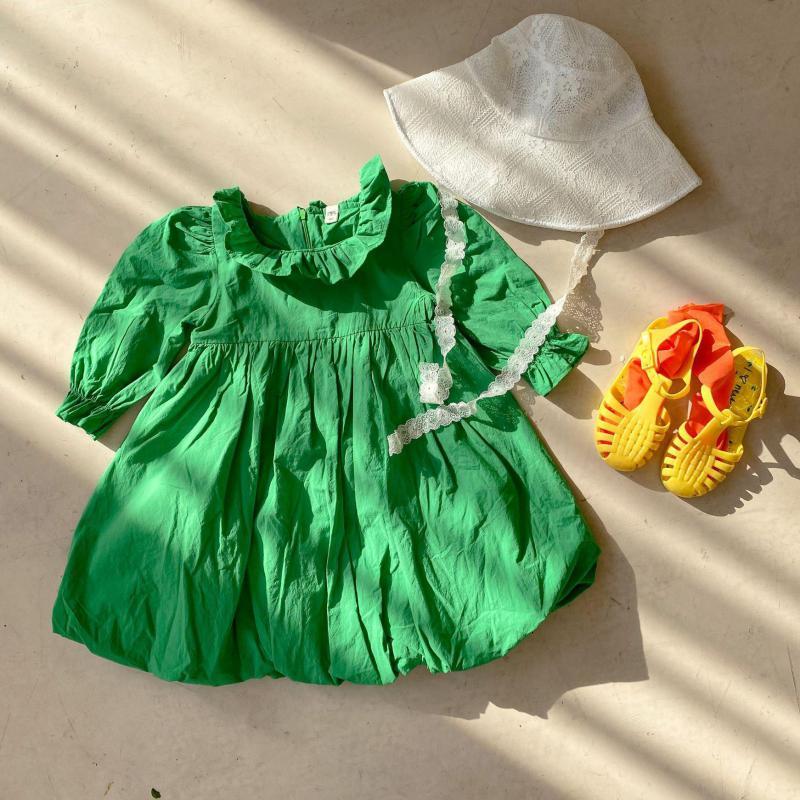 

2021 New Spring Children Clothes Solid Party Long Sleeve Princess Kids for Girls Jevu, 2105