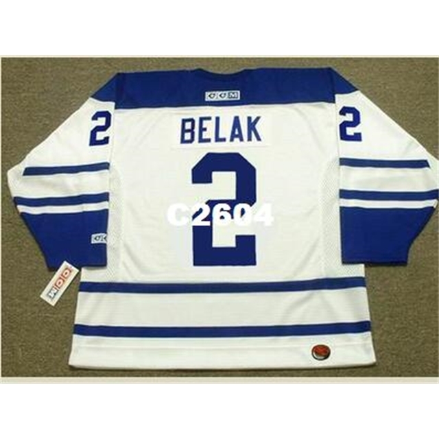 

Men #2 WADE BELAK Toronto Maple Leafs 2002 CCM RETRO Hockey Jersey or custom any name or number retro Jersey, White