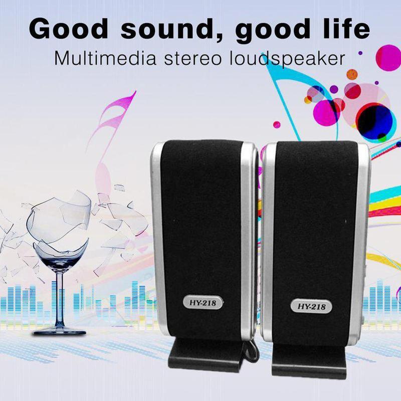 

For PC Laptop Computer 6W USB2.0 Wired USB Power Speakers Stereo 3.5mm Audio Jack