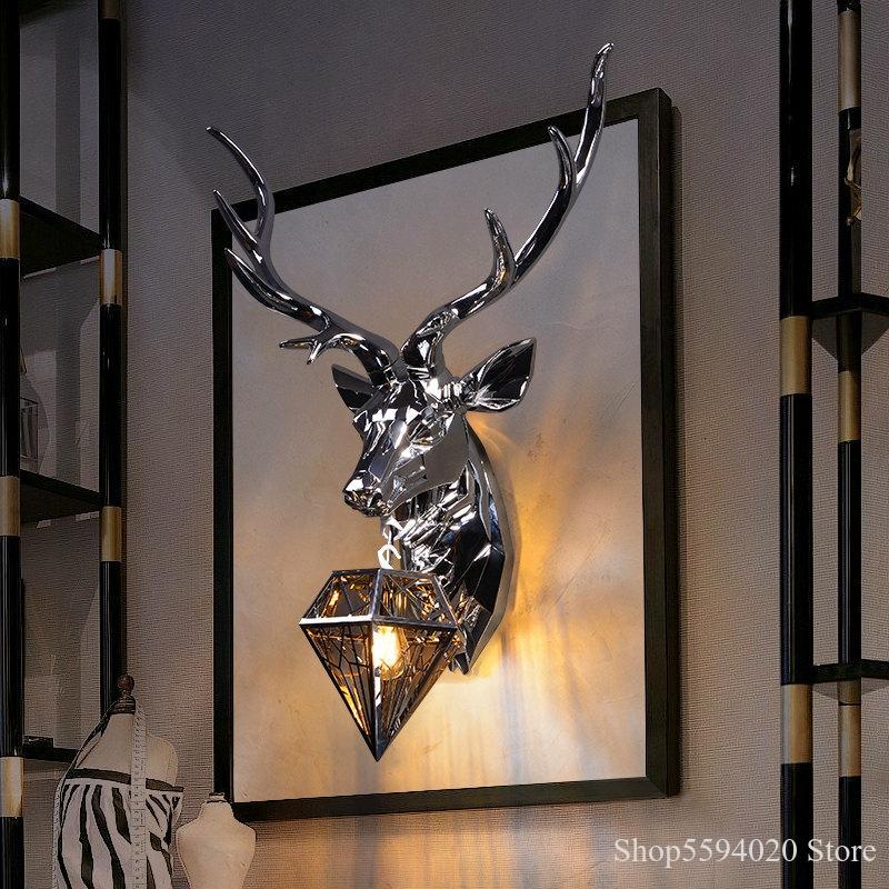 

Retro Deer LED Wall Lamps American Wall Lamp Vintage Light Fixtures Living Luminaria De Parede Sconce Light Fixture
