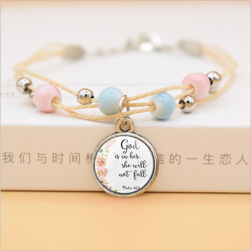 

Give Thanter With A Grateful Heart Of Bible Verse Faith Quote Bracelet Christian Glass Jewelry Flower Women Bangle1