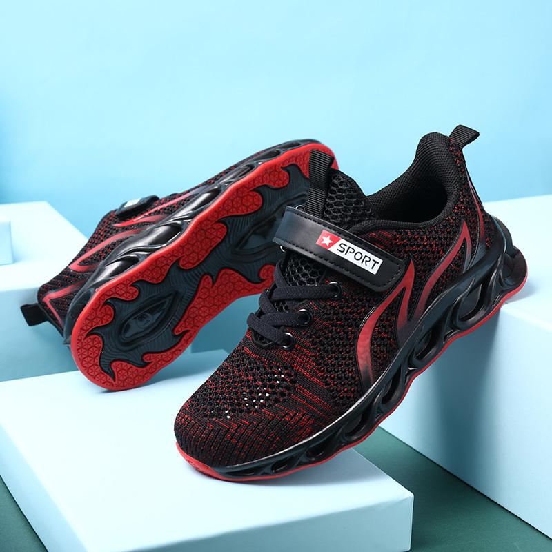 

New Children's tennis running Shoes Boys Sneakers kindergarten student Shoes Breathable Comfortable boy casual Sports Kids, Blackred