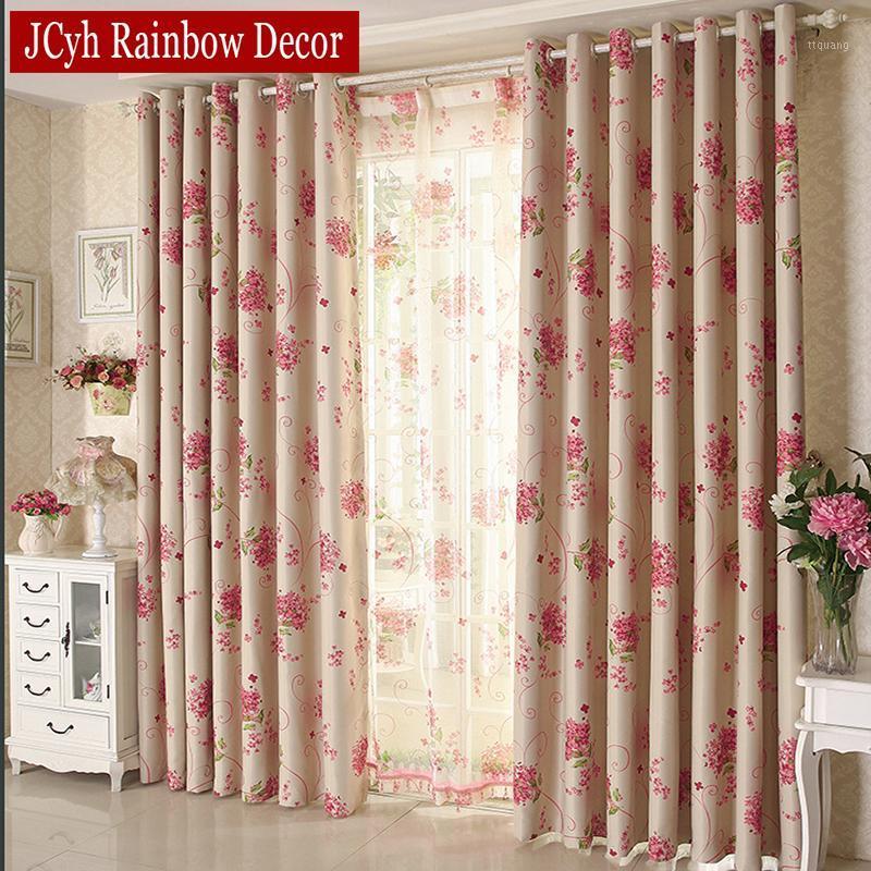 

Modern Floral Pink Blackout Curtains for Living Room Blinds Girl Bedroom Window Treatments Curtain Drapes Ready Made Rideaux1, Tulle