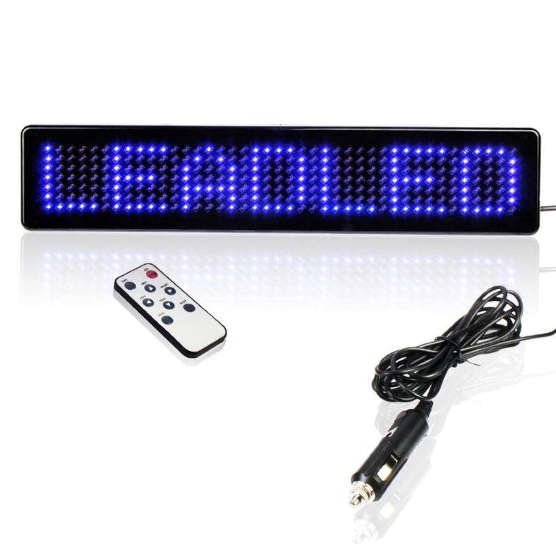 

12v Remote Led Programmable Sign for Cars/motorcycle/bicycle/vehicle, Program English, Number, Punctuation, Symbol(Blue