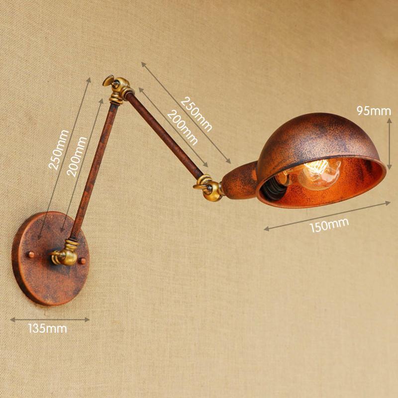 

Vintage Wall Lamp Industrial Wall Lights Retro Rust Color Sconce Lights Double Long Arms For Indoor Decoration Wandlamp
