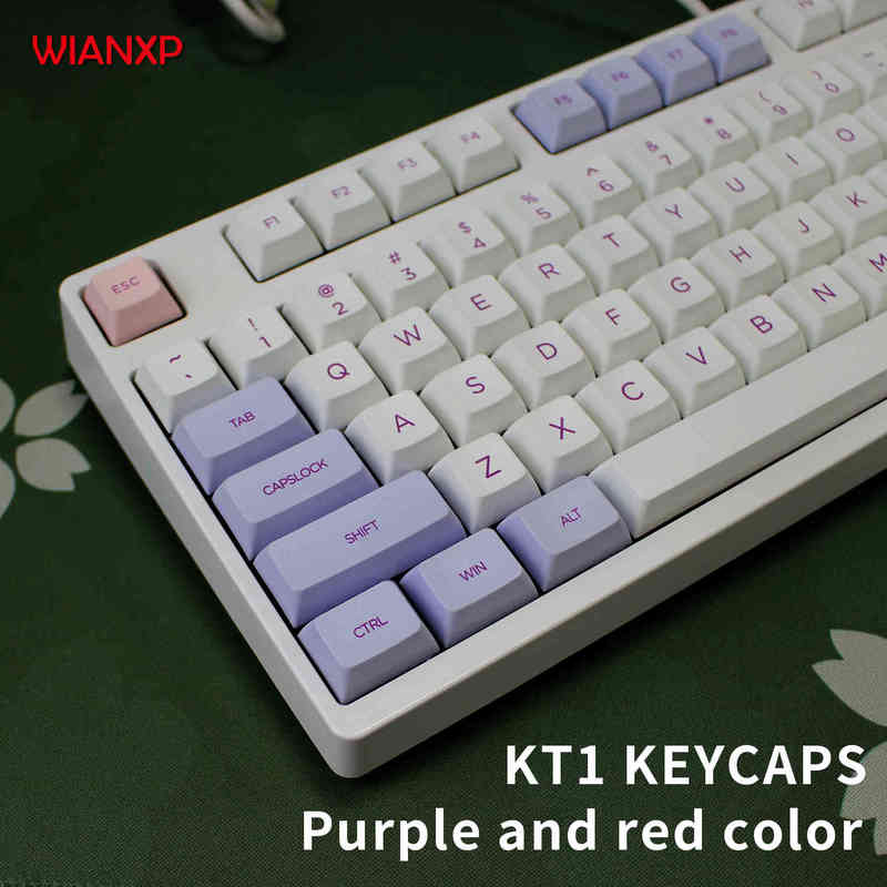 

white and purple color XDAS profile 108 dye sublimated Filco/DUCK/Ikbc MX switch mechanical keyboard keycap