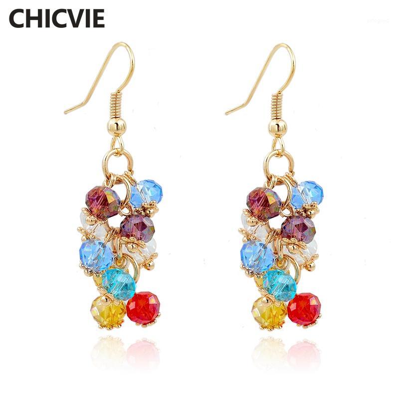

Dangle & Chandelier CHICVIE Fashion Jewelry Gold Color Crystal Bead Tassel Drop Earrings With Stones For Women Red Statement SER1401711